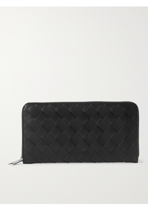 Bottega Veneta - Intrecciato Leather Zip-Around Wallet - Men - Black