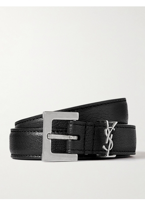 SAINT LAURENT - 2cm Full-Grain Leather Belt - Men - Black - EU 80