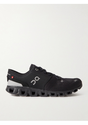 ON - Cloud X3 Rubber-Trimmed Mesh Running Sneakers - Men - Black - US 7