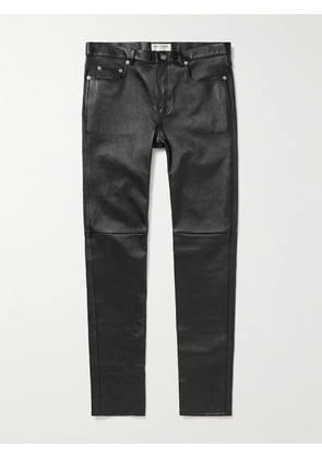 SAINT LAURENT - Skinny-Fit Leather Trousers - Men - Black - IT 46