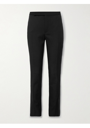 SAINT LAURENT - Slim-Fit Virgin Wool Grain de Poudre Trousers - Men - Black - IT 46