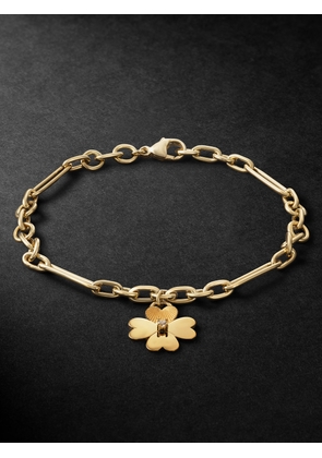 Foundrae - Four Heart Clover Gold Diamond Bracelet - Men - Gold