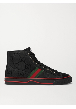 Gucci - Off the Grid Webbing-Trimmed Monogrammed ECONYL Canvas High-Top Sneakers - Men - Black - UK 5