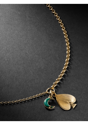 Foundrae - Spade Crescent Gold, Malachite and Diamond Pendant Necklace - Men - Gold