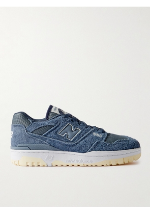 New Balance - 550 Leather-Trimmed Suede and Mesh Sneakers - Men - Blue - UK 6