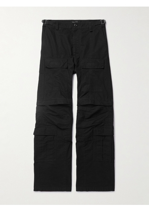 Balenciaga - Convertible Flared Cotton-Ripstop Cargo Trousers - Men - Black - XS