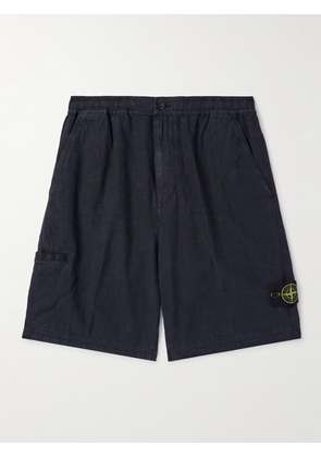 Stone Island - Straight-Leg Linen and Nylon-Blend Bermuda Shorts - Men - Blue - UK/US 28