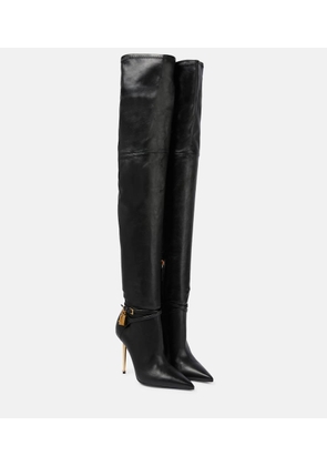 Tom Ford T Screw leather over-the-knee boots