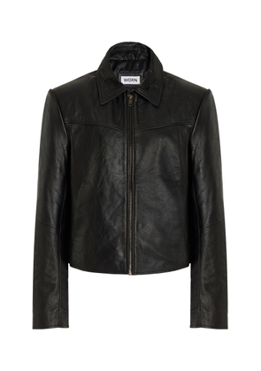 Worn Vintage - Exclusive Boxy Leather Jacket - Black - L - Moda Operandi