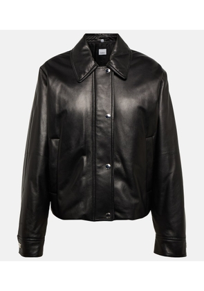 Burberry Embroidered padded leather jacket