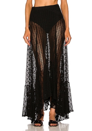 PatBO Lace Beach Skirt in Black - Black. Size L (also in M, S, XS).