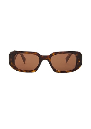 Prada Oval Frame Sunglasses in Brown - Brown. Size all.