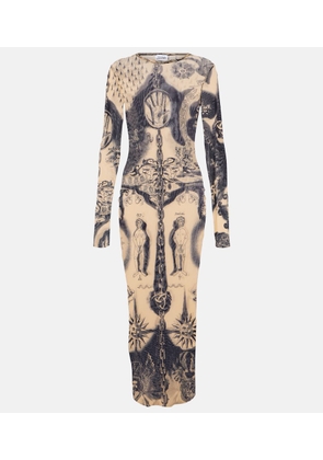 Jean Paul Gaultier Tattoo Collection mesh midi dress