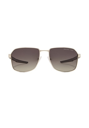 Prada Square Frame Polarized Sunglasses in Grey - Grey. Size all.