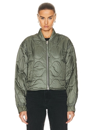 AGOLDE x Shoreditch Ski Club Iona Quilted Jacket in Laurel - Olive. Size L (also in ).