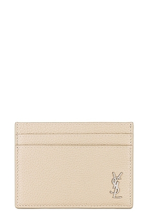 Saint Laurent Ysl Credit Card Holder in Greyish Brown - Neutral. Size all.