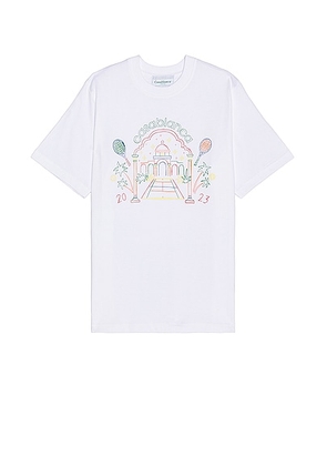Casablanca Rainbow Crayon Temple T-shirt in White - White. Size M (also in L, S, XL/1X).