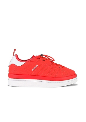 Moncler Genius x Adidas Campus Low Top Sneakers in Neon Orange - Red. Size 42 (also in 42.5, 43.5, 44, 45.5, 46).