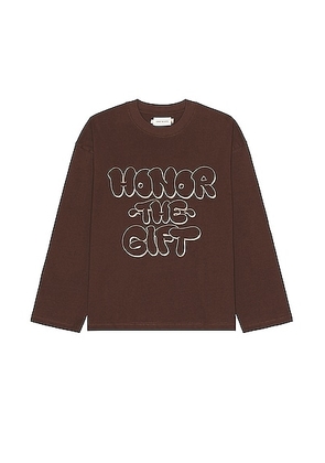 Honor The Gift Amp'd Up Tee in Brown - Brown. Size L (also in M, S).