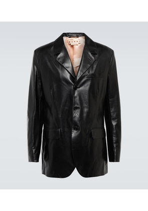 Marni Single-breasted leather blazer
