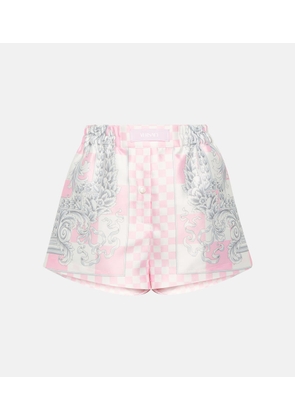 Versace Duchesse printed satin shorts