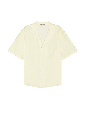 SIEDRES Colton Resort Collar Short Sleeve Shirt in Yellow - Yellow. Size S (also in M, XL/1X).