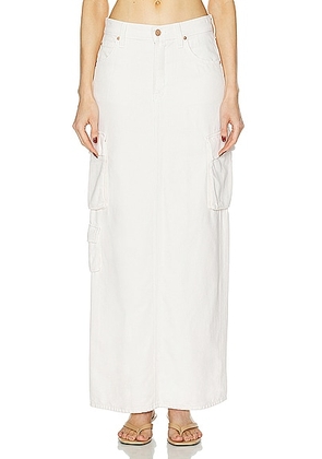 MOTHER The Fun Dip Cargo Skirt in Natural - White. Size 24 (also in 23, 25, 26, 27, 28, 29, 30).
