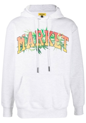 MARKET logo-print cotton hoodie - Grey