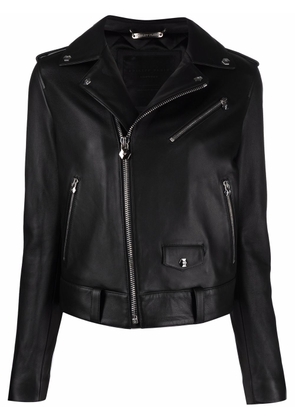 Philipp Plein leather biker jacket - Black