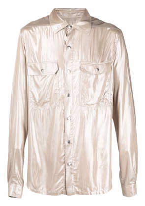 Rick Owens coated button-up shirt - Silver