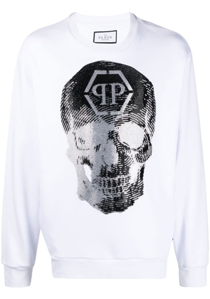 Philipp Plein skull logo-print crew-neck sweatshirt - White