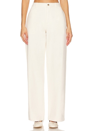 Denimist Flat Front Wide Leg Chino in Ivory. Size 25, 27, 29, 30.