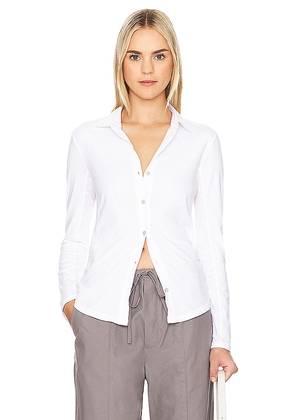 Goldie Classic Button Down in White. Size M, S, XL, XS.