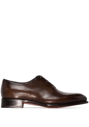 Santoni leather lace-up Oxford shoes - Brown