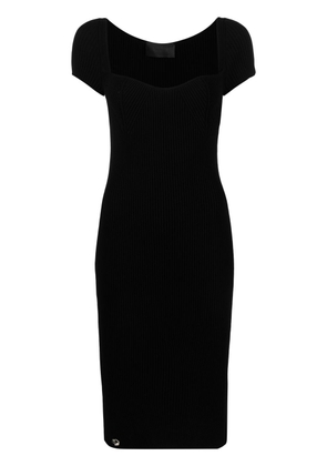 Philipp Plein rib-knit midi dress - Black