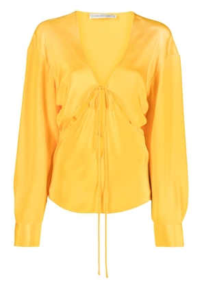 Christopher Esber Triquetra cut-out silk blouse - Orange