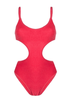 The Attico terry-cloth cut-out swimsuit - Red