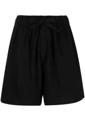 TEKLA drawstring-waist pajama shorts - Black