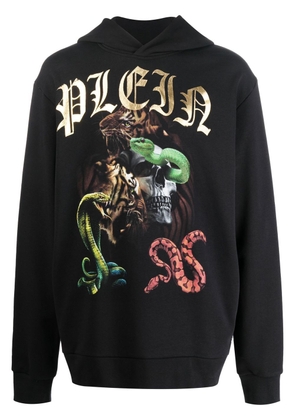 Philipp Plein graphic print cotton hoodie - Black