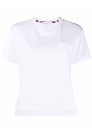 Thom Browne RWB tab cotton T-shirt - White