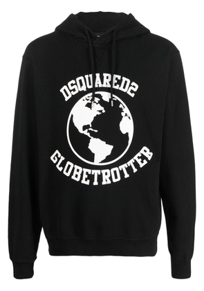 Dsquared2 Globetrotter logo-print hoodie - Black