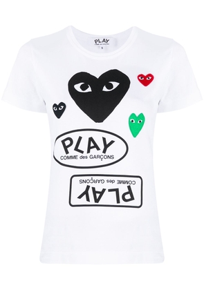 Comme Des Garçons Play logo-print heart-motif T-shirt - White