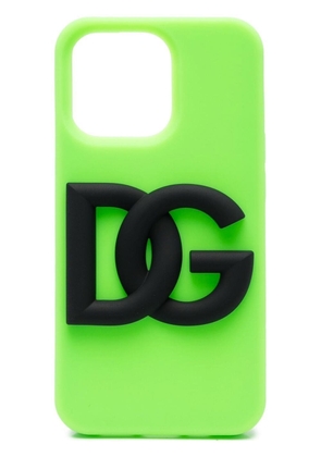 Dolce & Gabbana raised-logo iPhone 13 Pro Max cover - Green