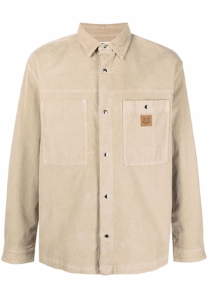 Kenzo logo-patch cotton shirt - Neutrals