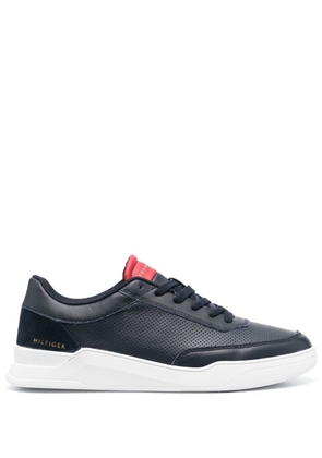 Tommy Hilfiger perforated leather lace-up sneakers - Blue