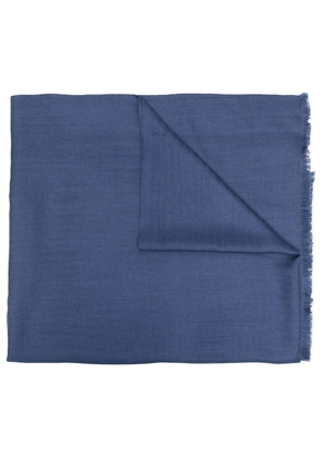 Caruso fringe-trim detail scarf - Blue