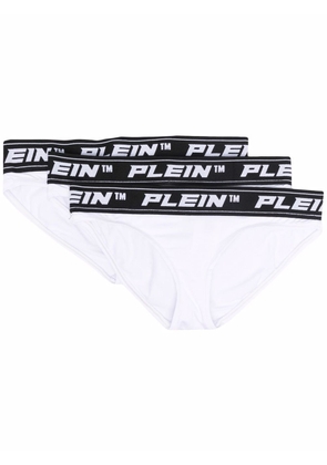 Philipp Plein logo-waistband set of 3 briefs - White