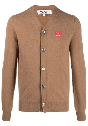 Comme Des Garçons Play embroidered logo-patch cardigan - Brown