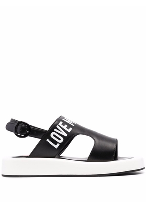 Love Moschino logo-print open-toe sandals - Black
