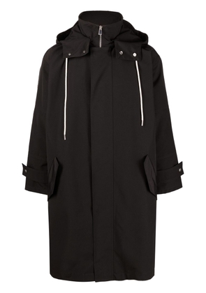 There Was One zip-up hooded parka - Black